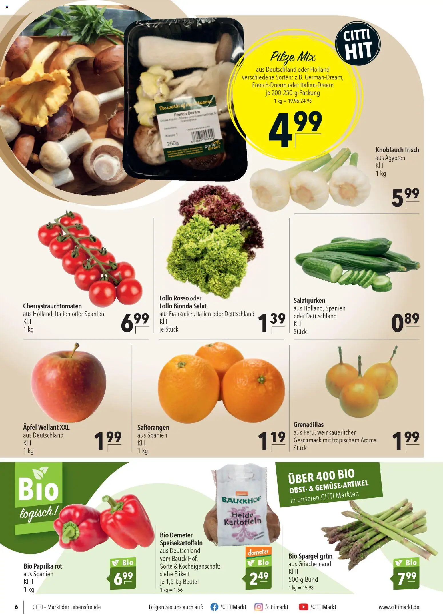 CITTI Markt Prospekt 	 – gültig ab 08.04.2026 | Seite: 6 | Produkte: Äpfel, Spargel, Kartoffeln, Paprika