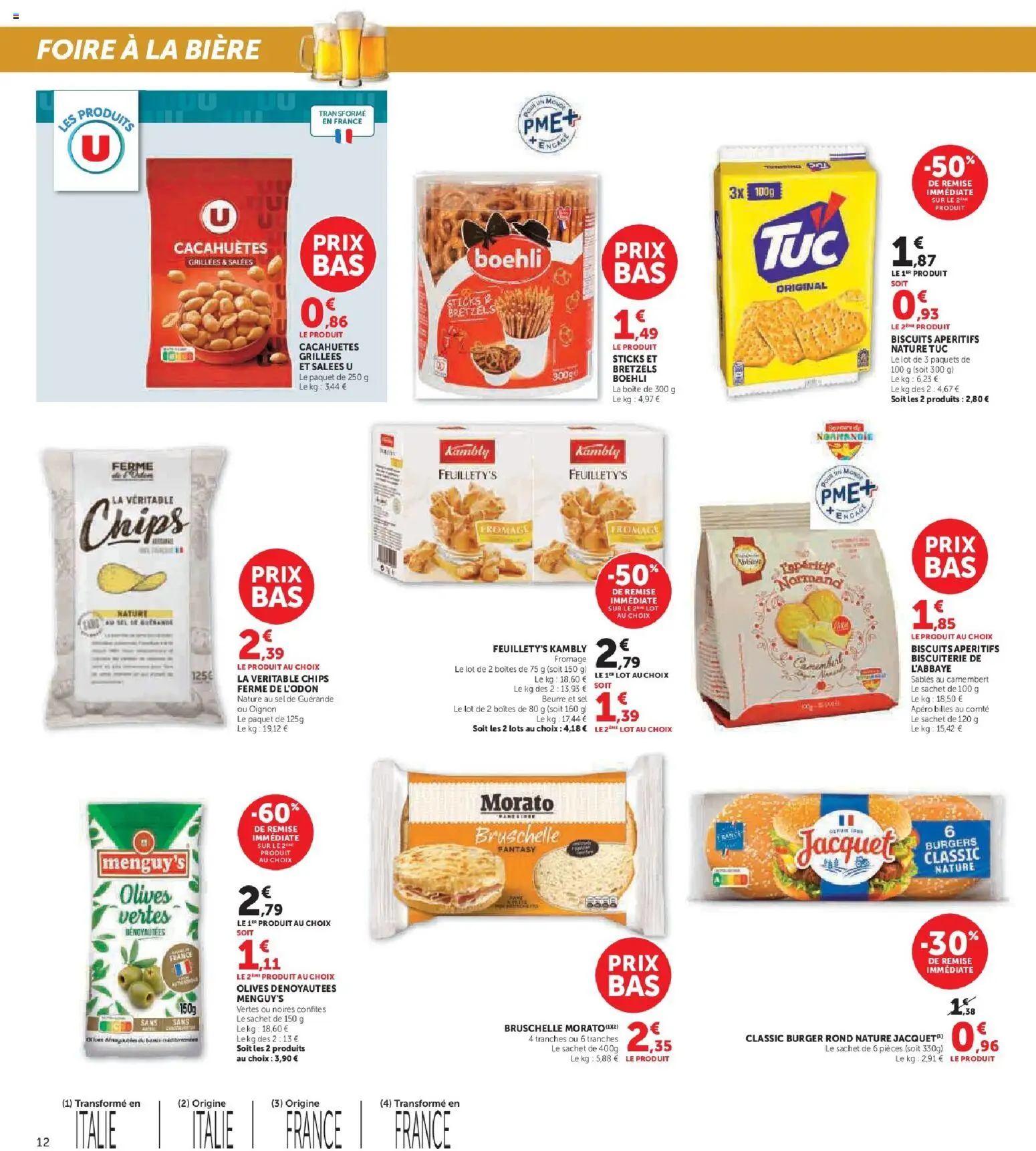 {H1} | Page: 12 | Produits: Beurre, Chips, Camembert, Bretzels