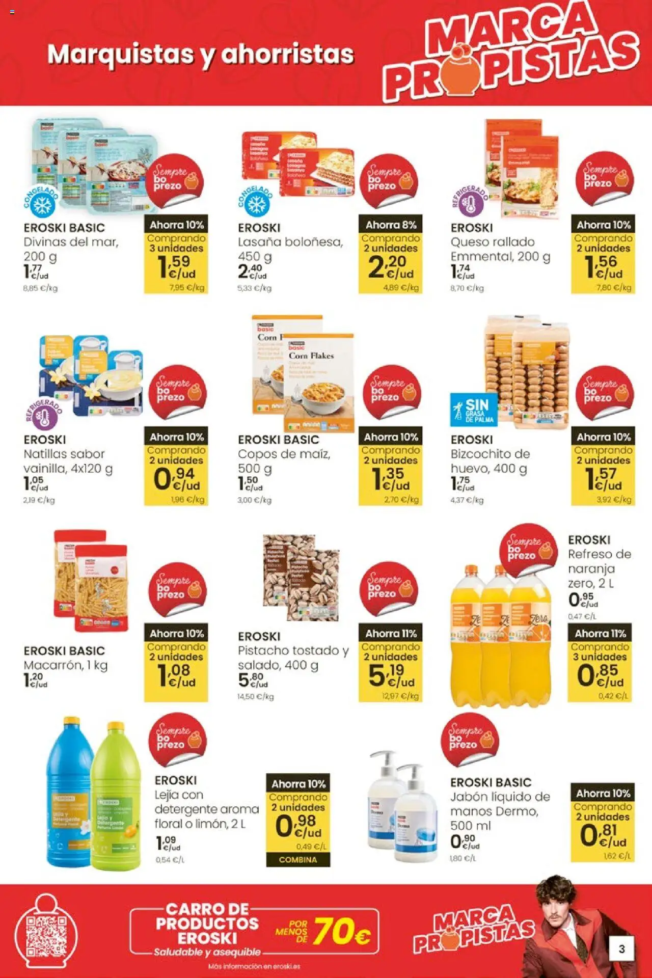 Eroski - Ofertón │ válido desde el 16.10.2025 | Página: 3 | Productos: Jabón, Queso, Queso rallado, Jabón líquido