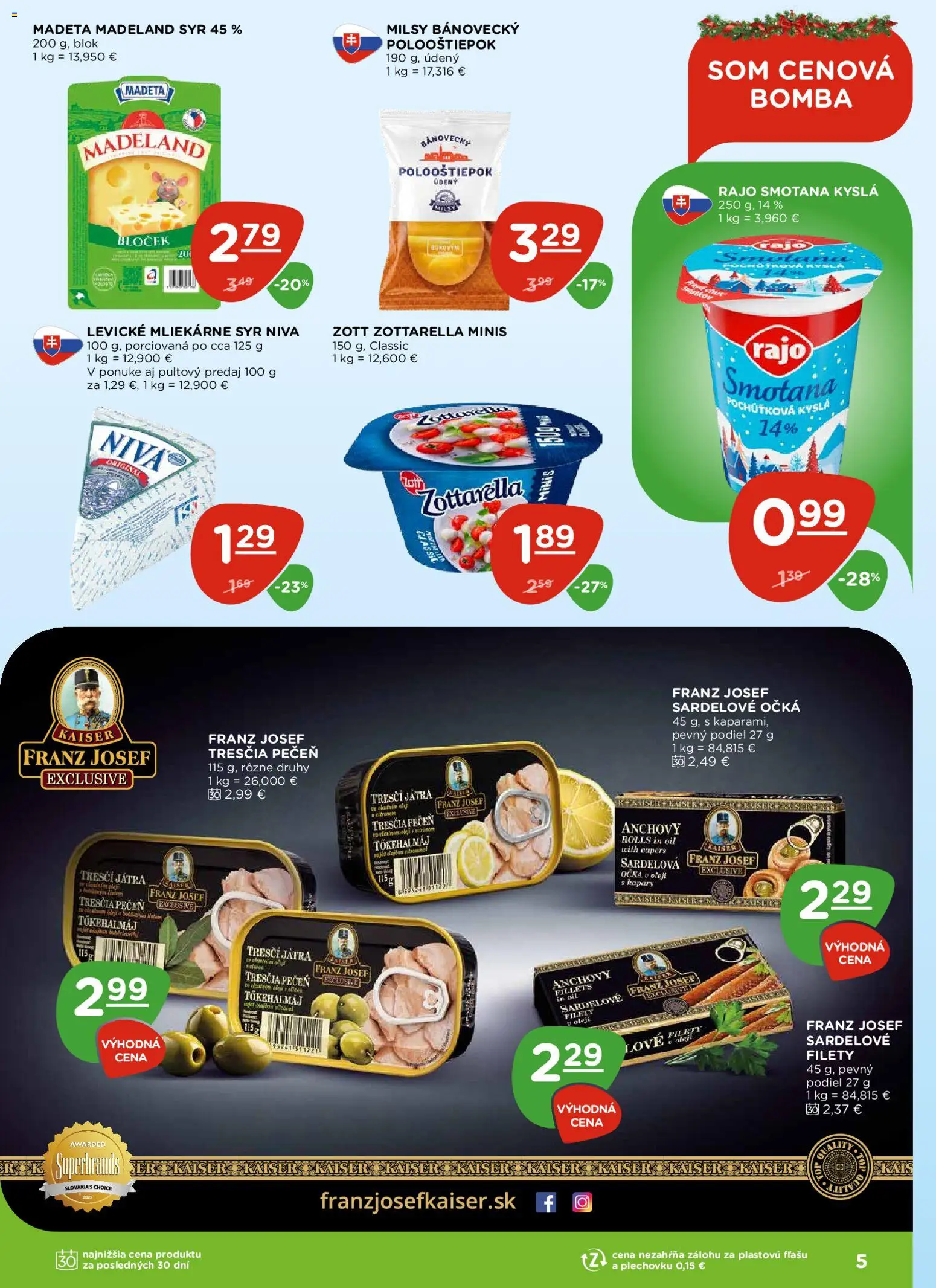 Nové Terno akcie – leták je platný od 11.12.2025 | Strana: 5 | Produkty: Syr, Smotana