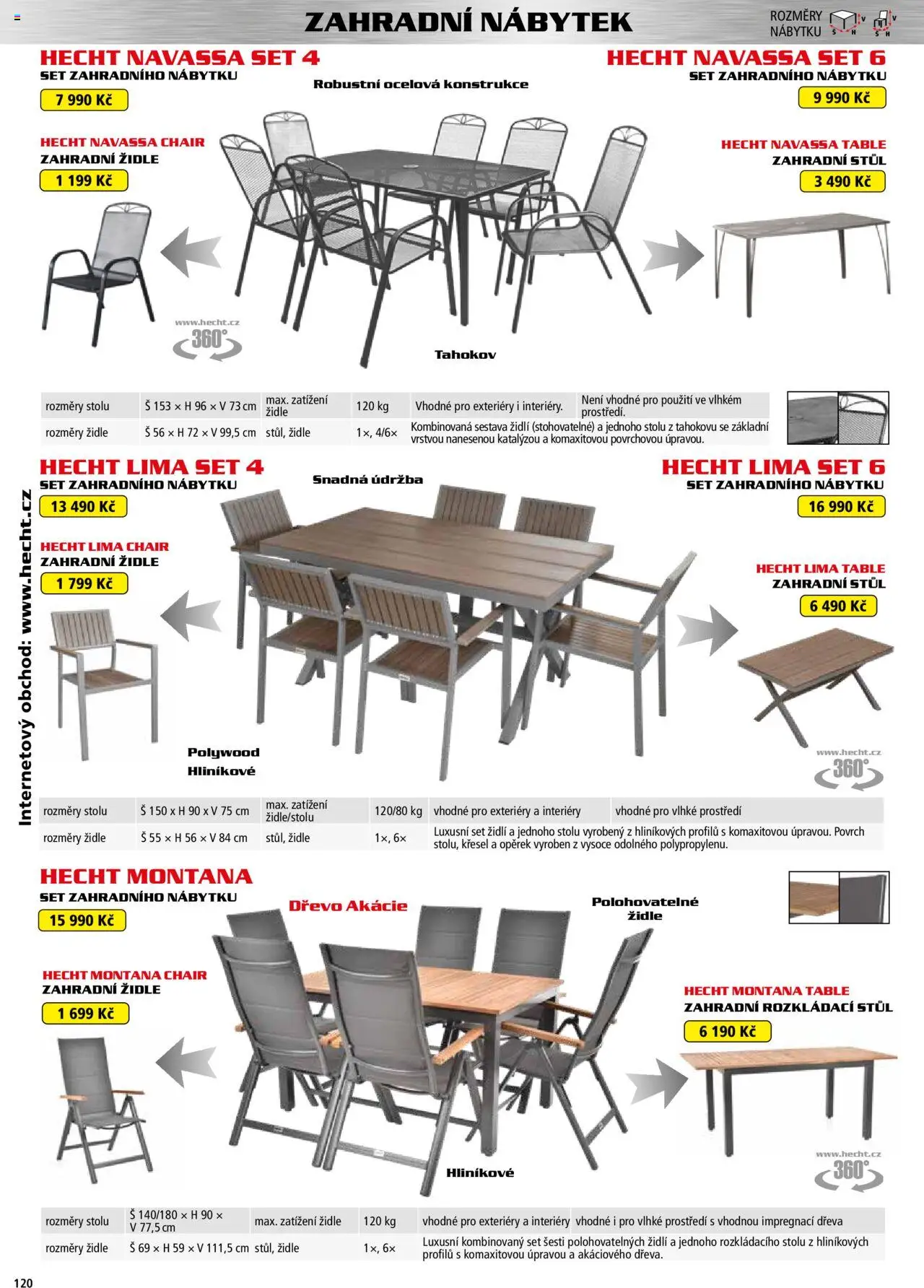 Hecht katalog - Jaro-léto 2025 od 22.04.2025 | Strana: 120 | Produkty: Nábytek, Stůl, Zahradní nábytek, Zahradní židle