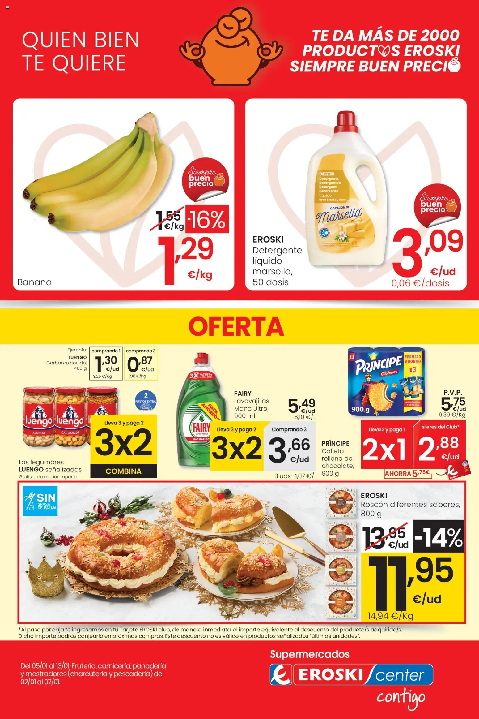 Eroski - Center │ válido desde el 05.01.2026 | Página: 1 | Productos: Chocolate, Ropa, Lavavajillas, Caja