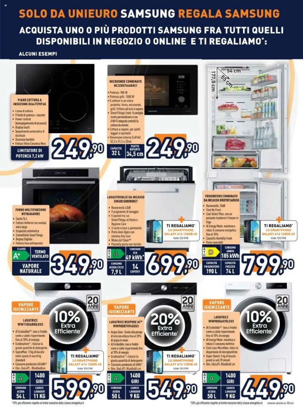 Volantino Unieuro del 08.09.2025 | Pagina: 8 | Prodotti: Microonde, Lavastoviglie da incasso, Piano cottura, Forno