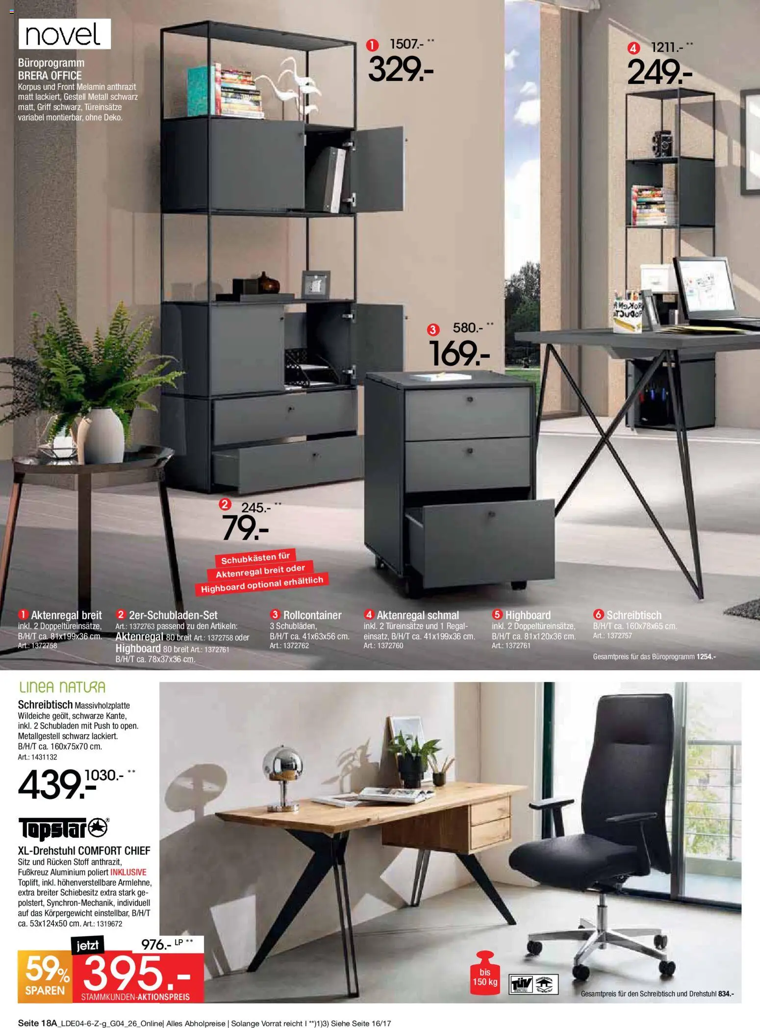 Zurbrüggen Italienische Wochen – gültig ab 11.04.2026 | Seite: 42 | Produkte: HIghboard, Regal, Rollcontainer, Aktenregal