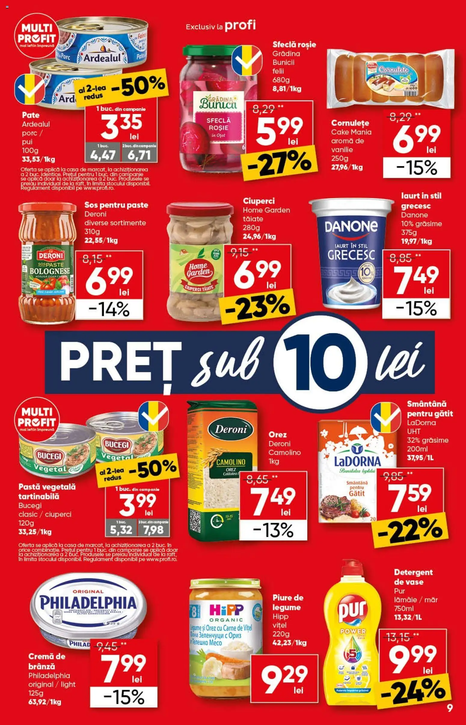 Noul catalog Profi – valabil de la 29.10.2025 | Pagină: 9 | Produse: Cremă, Detergent, Cornulețe, Sfeclă