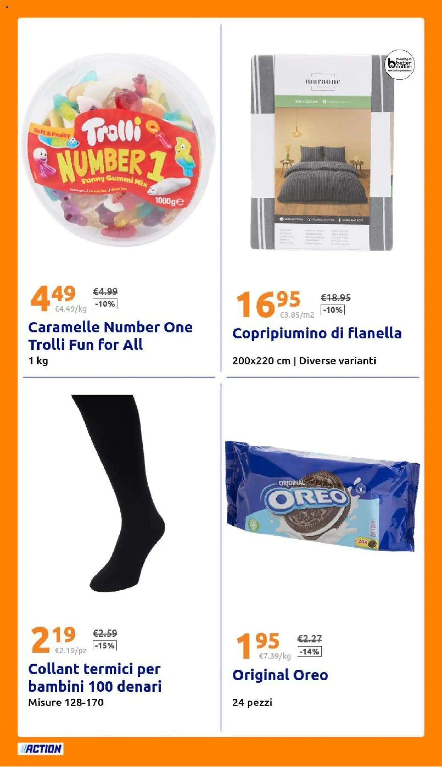 Volantino Action del 22.10.2025 | Pagina: 22 | Prodotti: Copripiumino, Caramelle, Collant