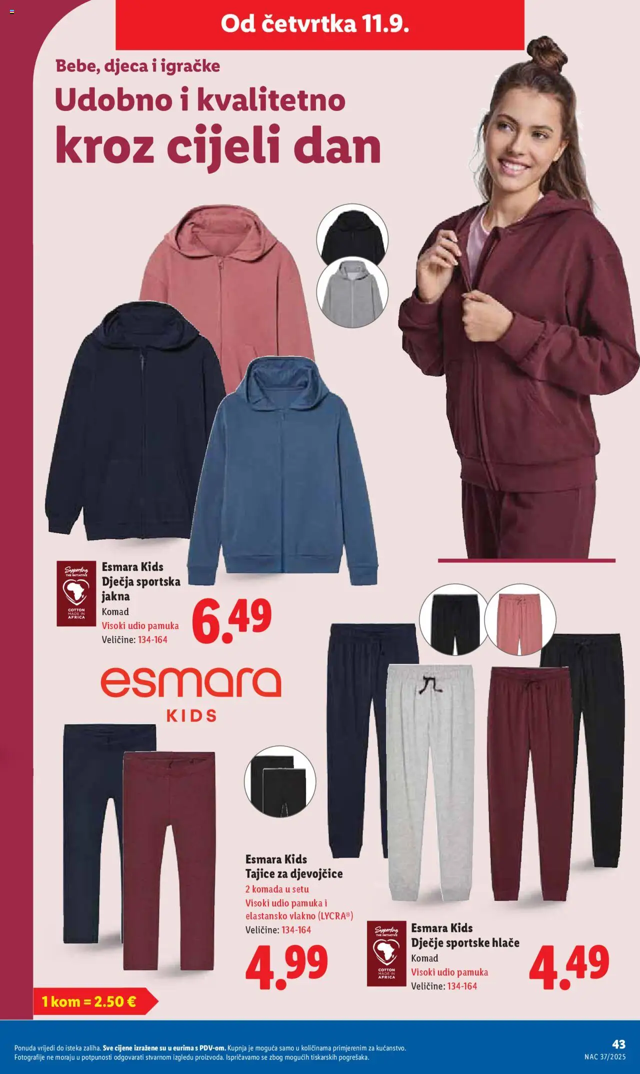 Lidl katalog | vrijedi od 08.09.2025 | Stranica: 43 | Proizvodi: Jakna, Hlače, Tajice