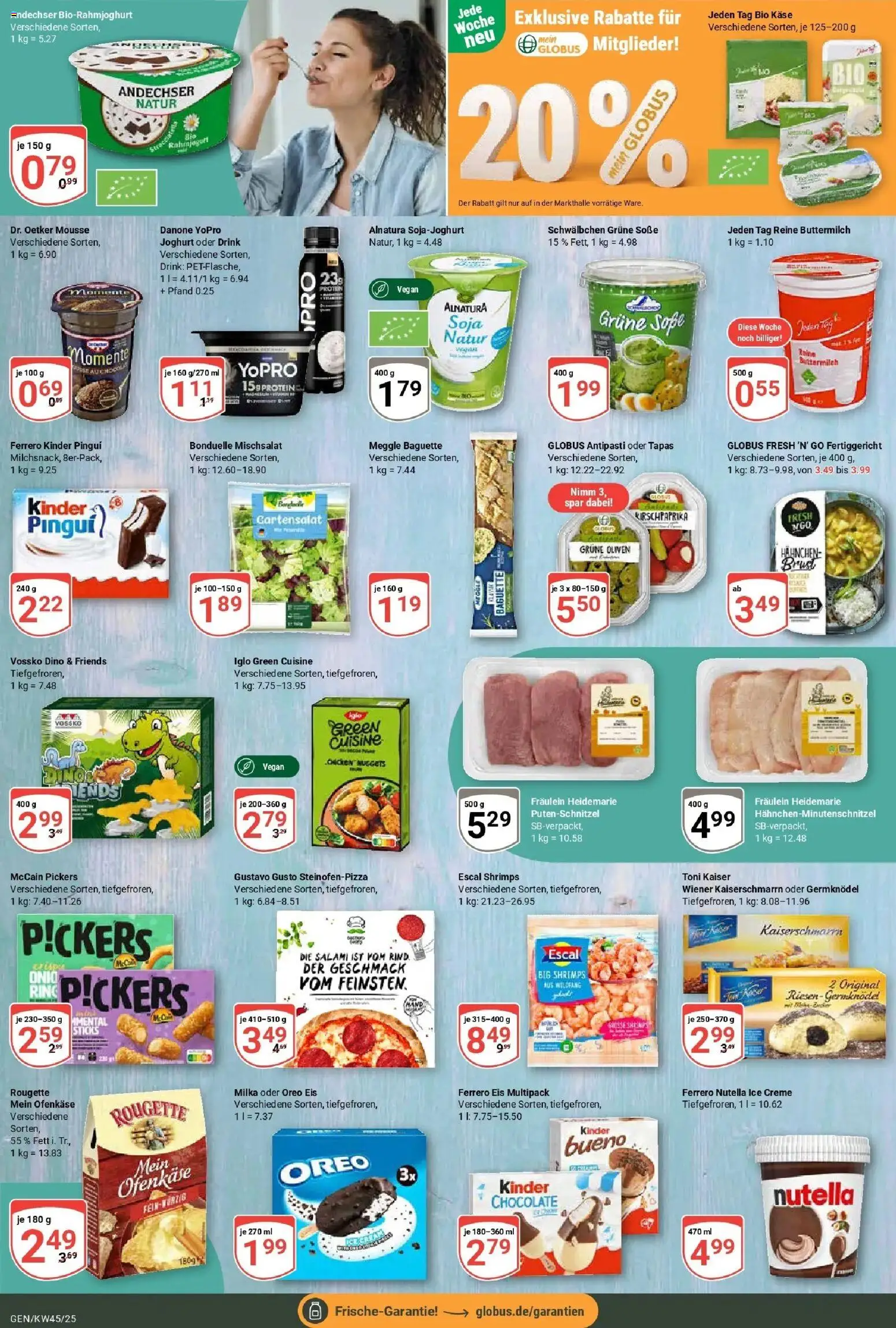 Globus prospekt Gensingen	 (ab 02.11.2025) » Angebote online | Seite: 12 | Produkte: Joghurt, Iglo, Baguette, Creme