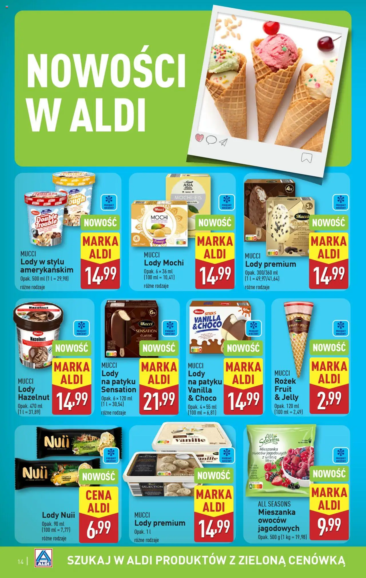 Aldi Gazetka od 09.06.2025 | Strona: 14 | Produkty: Lody na patyku, Lody