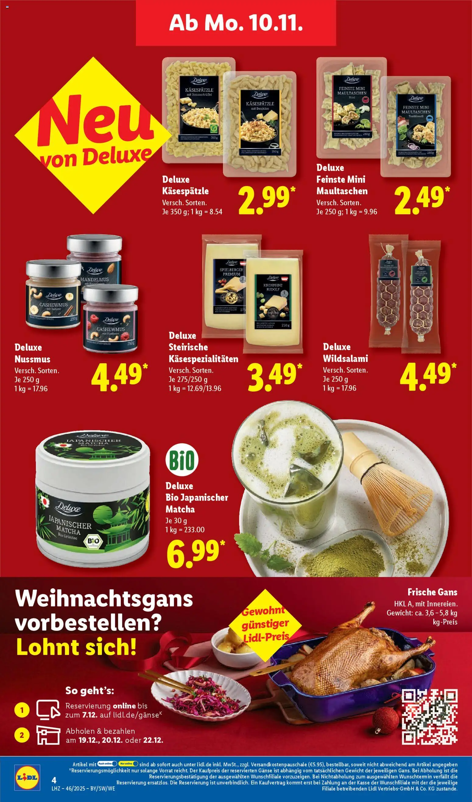 Lidl Prospekt Dornstetten – gültig ab 10.11.2025 | Seite: 4 | Produkte: Gewicht, Maultaschen