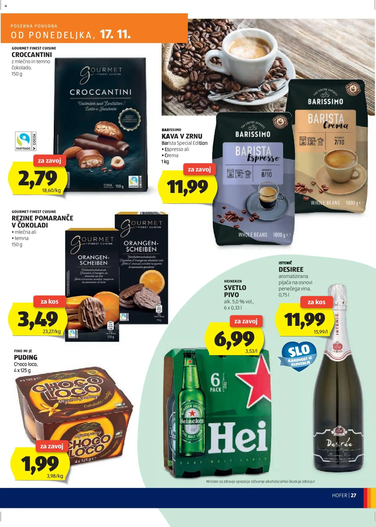 Hofer SI katalog | vrijedi od 13.11.2025 | Stranica: 27 | Proizvodi: Kava, Puding, Pivo, Heineken