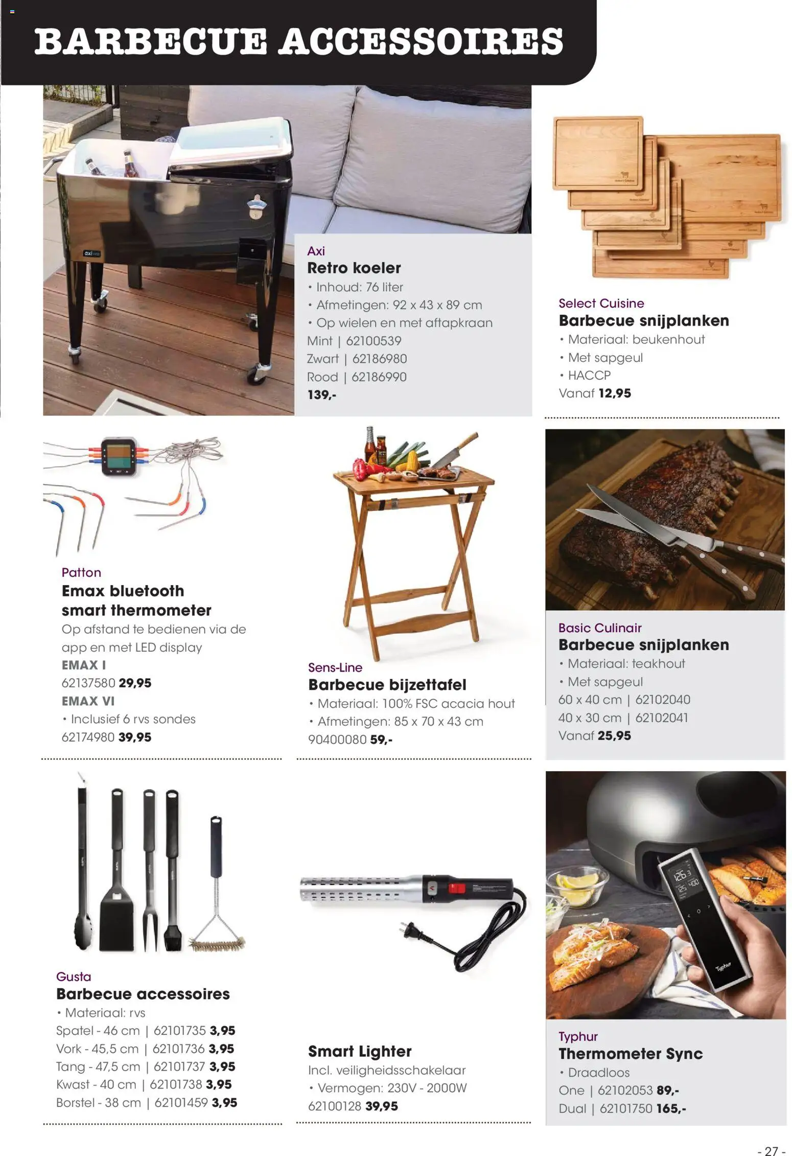 {H1} | Pagina: 27 | Producten: Koeler, Thermometer, Borstel, Bluetooth