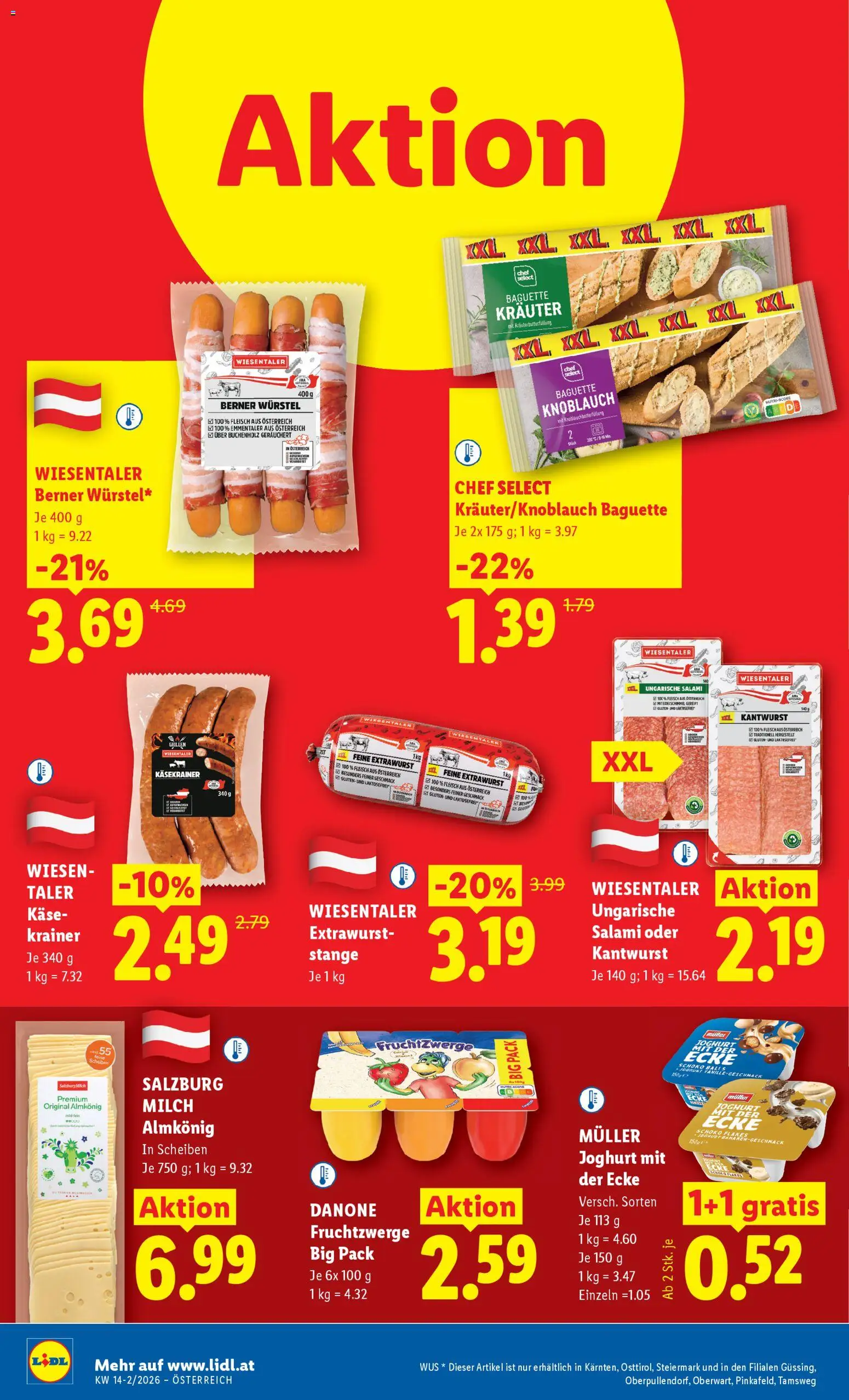 Lidl Flugblatt - Oberpullendorf, Güssing, Oberwart gültig ab 02.04.2026 | Seite: 16 | Produkte: Jääkaappipakastin, Milch, Käse, Joghurt