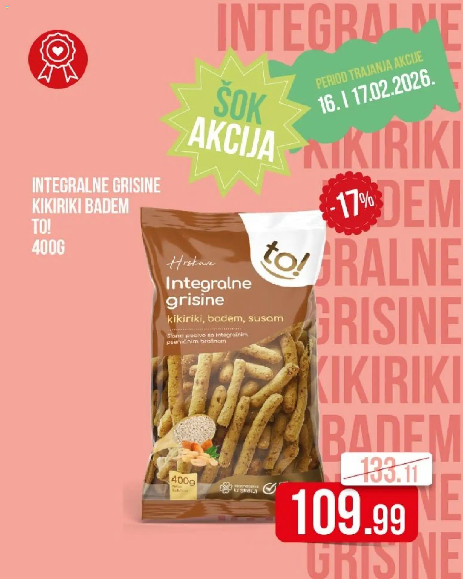 Metalac Proleter katalog - važi od 16.02.2026 | Strana: 1 | Proizvode: Badem, So, Kikiriki, Pecivo