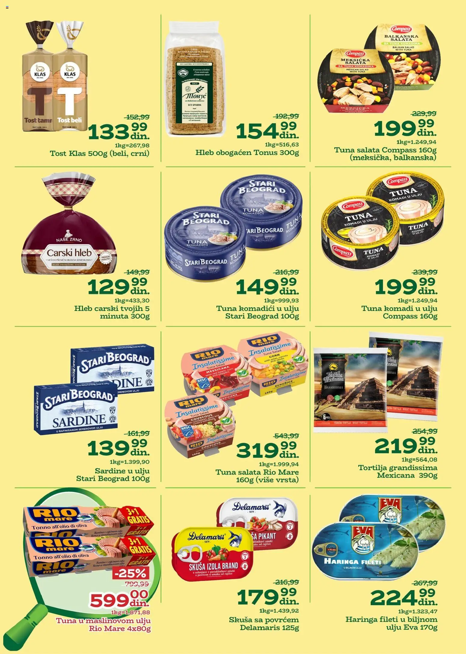 Univerexport katalog - važi od 22.12.2025 | Strana: 10 | Proizvode: Tortilja, Salata, Skuša, Hleb