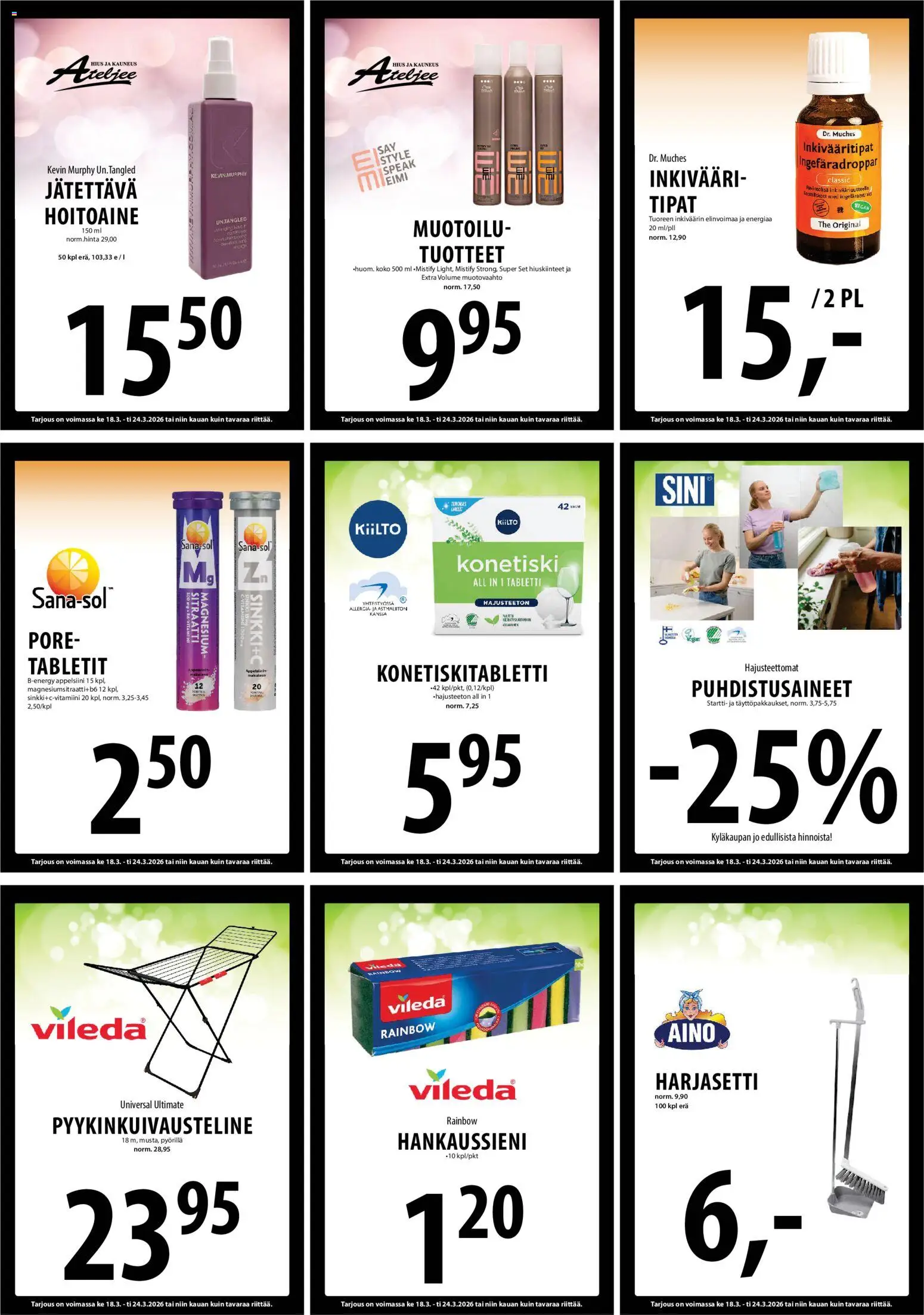 Tuuri tarjoukset – voimassa 18.03.2026 alkaen | Sivu: 15 | Tuotteet: Hoitoaine, Tabletti