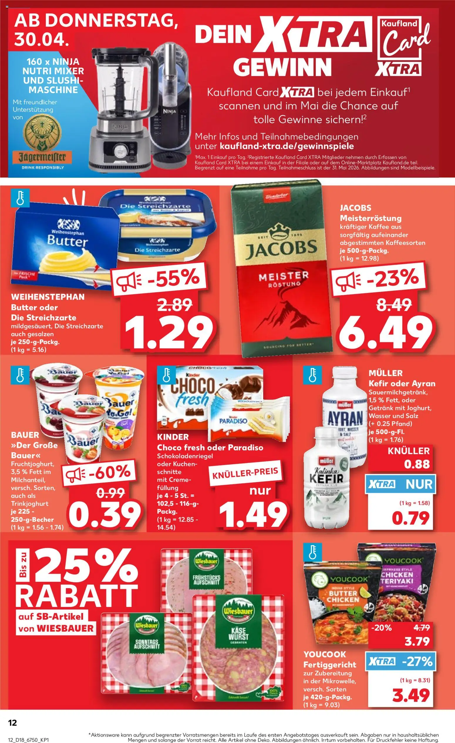 Kaufland Prospekt – gültig ab 30.04.2026 | Seite: 12 | Produkte: Mixer, Wasser, Salz, Kuchen