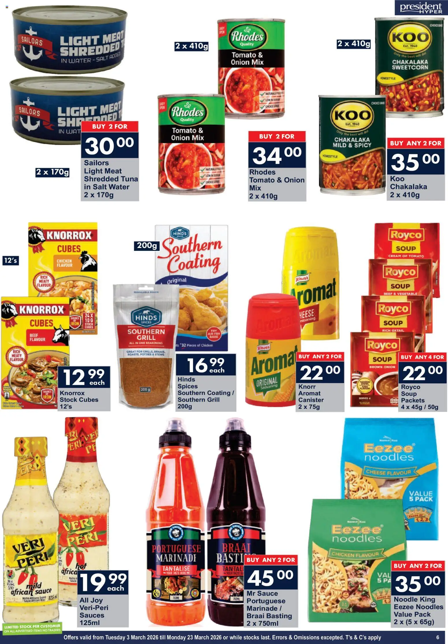 New President Hyper catalogue – valid from 03.03.2026 | Page: 6 | Products: Light, Aromat, Spices, Sauce