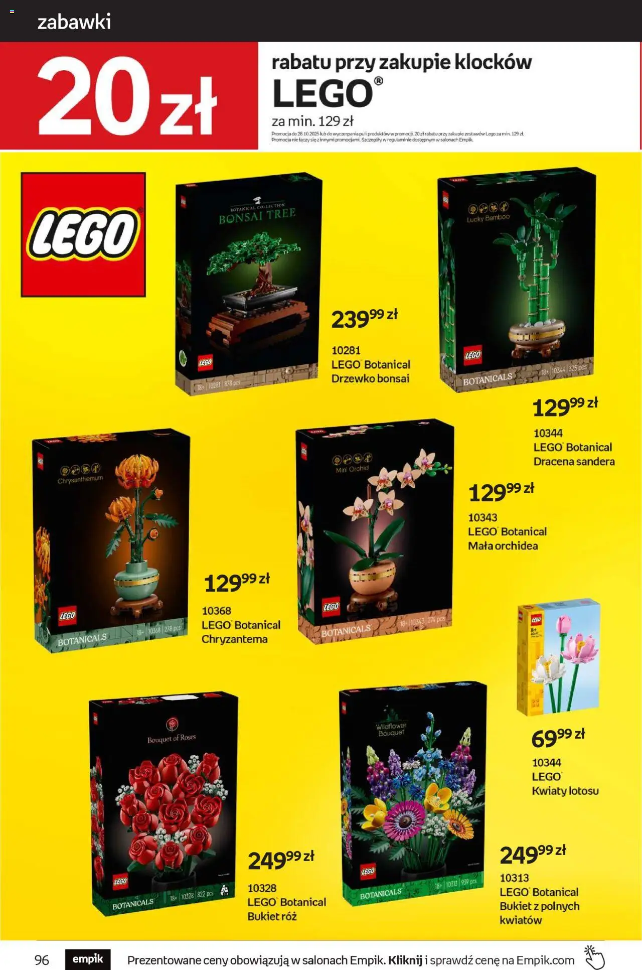 Empik promocje - Tom kultury Zabawki od 15.10.2025 | Strona: 8 | Produkty: Lego, Róż, Drzewko Bonsai, Kwiaty