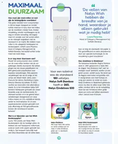 Nalys Wish Keukenpapier, Extra absorberend keukenpapier met vellen in een handig formaat. De rollen zijn dubbel zo lang en verpakt in recyclebaar papier. - Voorbeeld van een folder van Albert Heijn, geldig van 13.06.2025 | Pagina: 79 | Producten: Keukenpapier, Toilet, Was, Toiletpapier