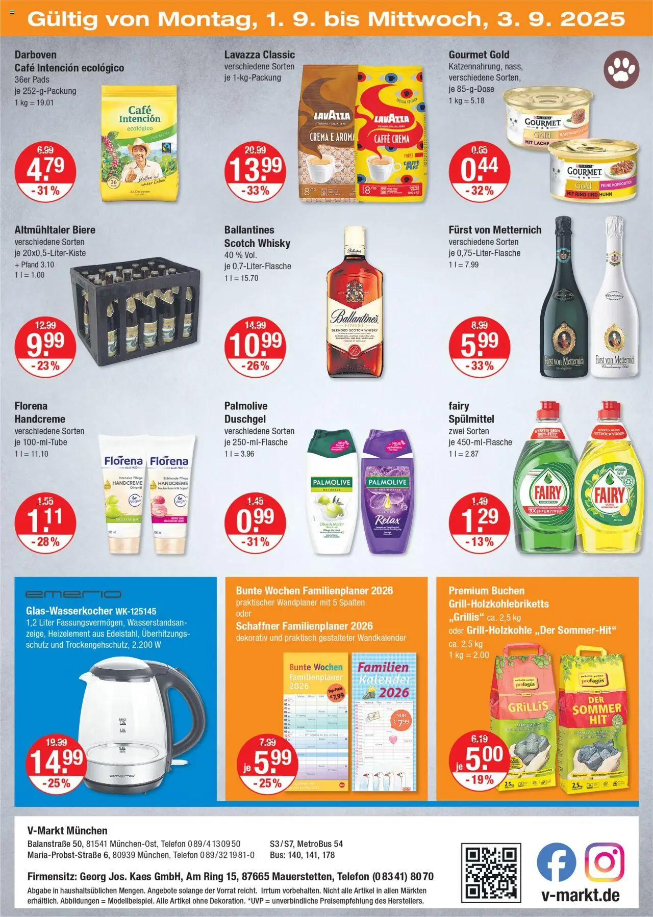V-Markt - München - gültig ab dem 28.08.2025 | Seite: 20 | Produkte: Lavazza, Kaffee, Duschgel, Telefon