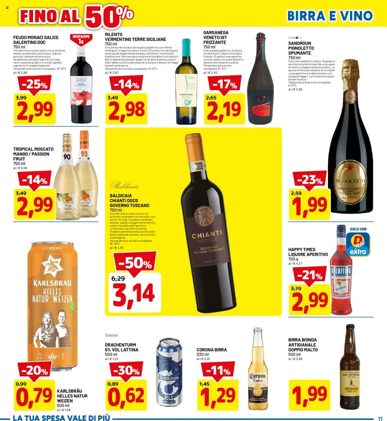 Volantino D Più del 18.08.2025 | Pagina: 11 | Prodotti: Birra, Griglia, Liquore, Aperitivo