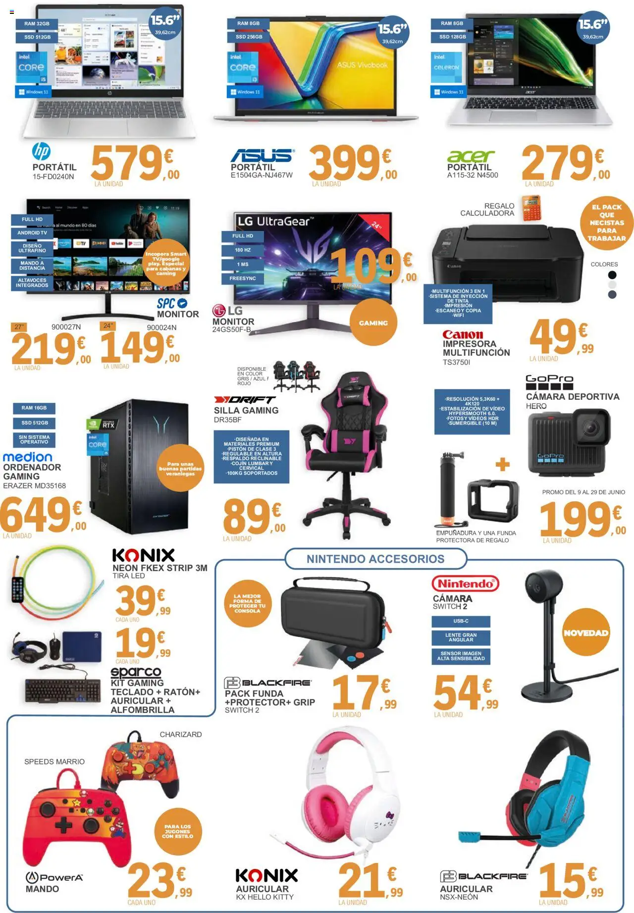 E.Leclerc - Especial Electrodomésticos │ válido desde el 09.06.2025 | Página: 11 | Productos: Alfombrilla, Kit gaming, Consola, Silla