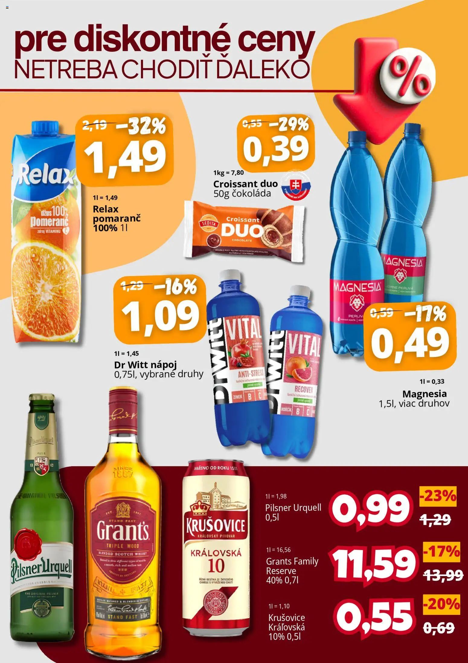 Nové CBA Komfos akcie – leták je platný od 01.04.2026 | Strana: 4 | Produkty: Croissant, Krušovice, Čokoláda, Magnesia