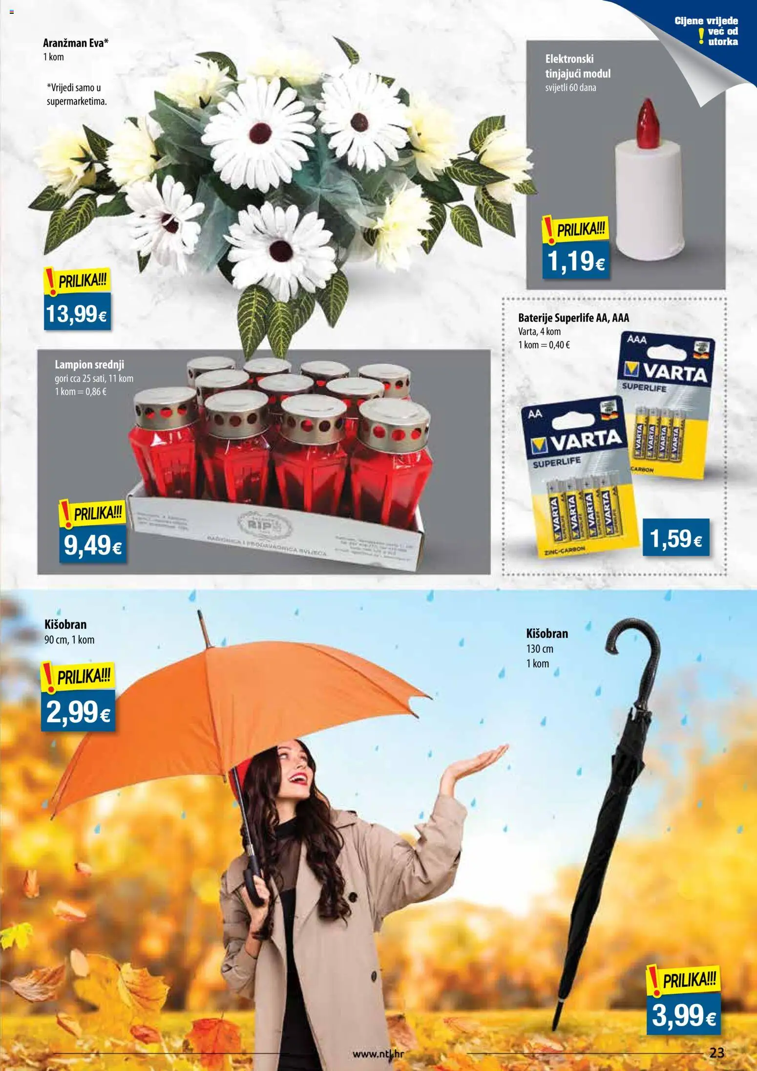 NTL katalog | vrijedi od 29.10.2025 | Stranica: 23 | Proizvodi: Lampion, Baterije, Kišobran