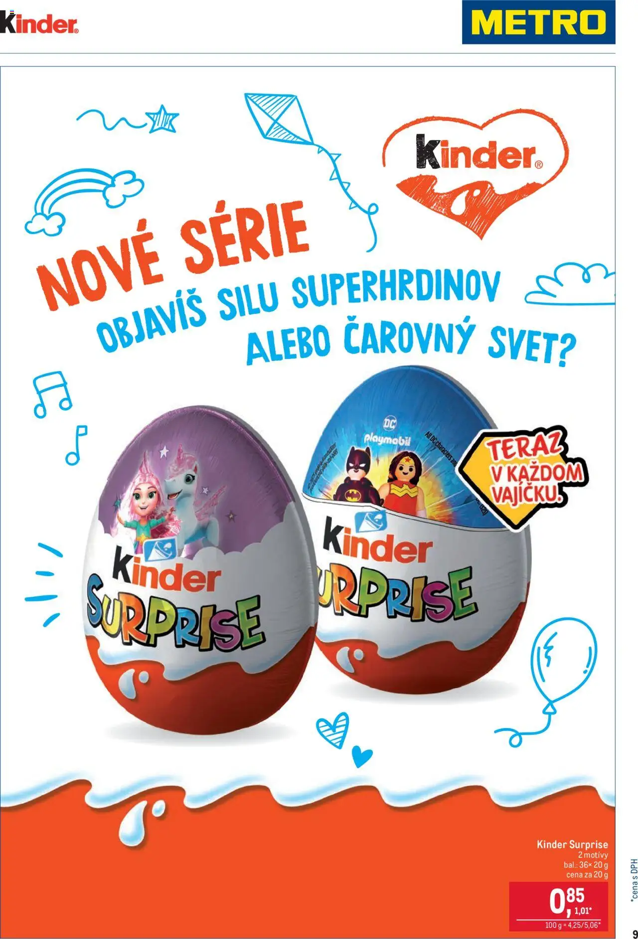 Nové Metro akcie – leták je platný od 27.08.2025 | Strana: 9 | Produkty: Kinder, Kinder Surprise