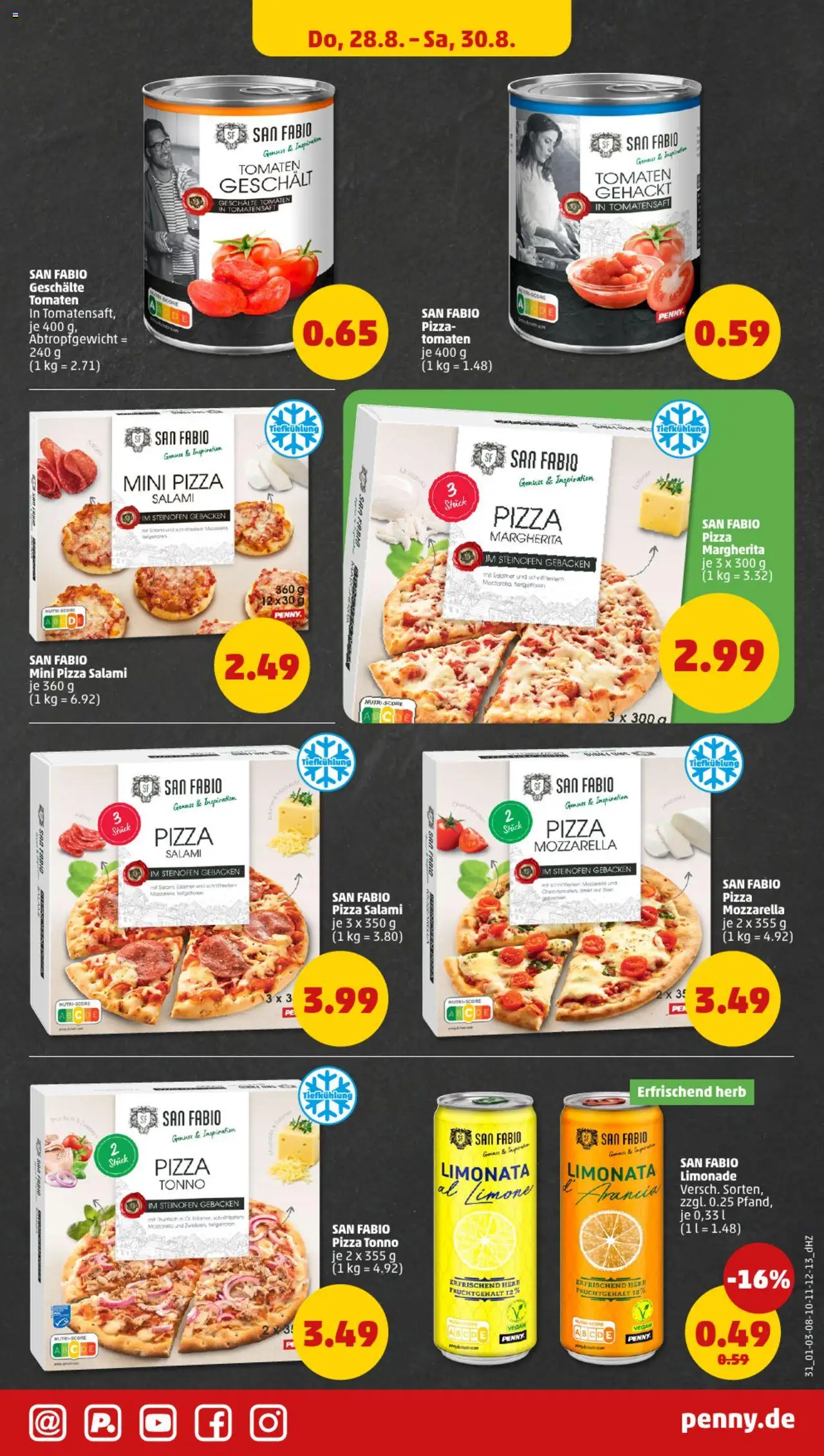 Penny Prospekt 	 - gültig ab dem 25.08.2025 | Seite: 31 | Produkte: Thunfisch, Mozzarella, Tomaten, Pizza