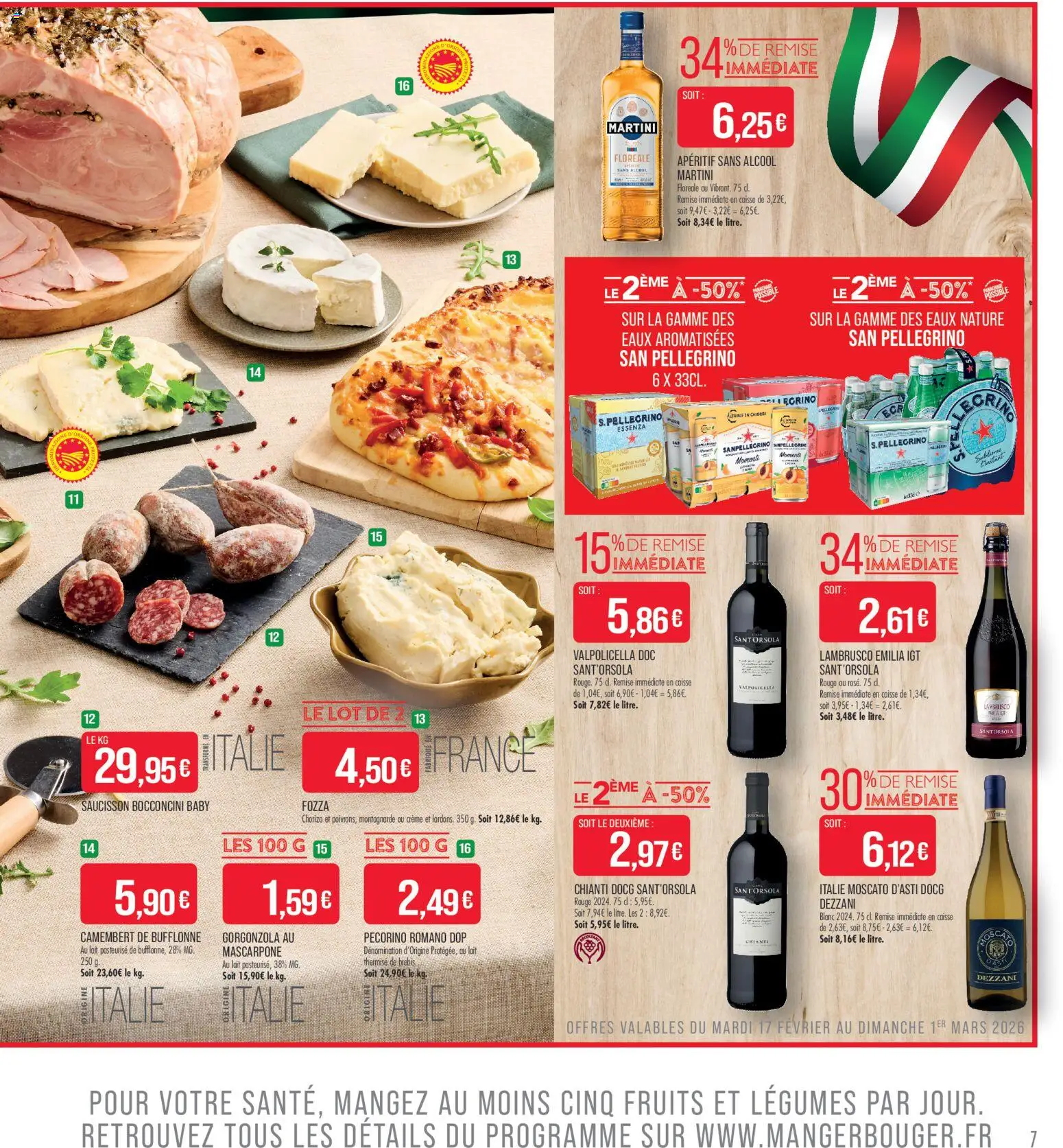 {H1} | Page: 7 | Produits: Alcool, Saucisson, Martini, Lait