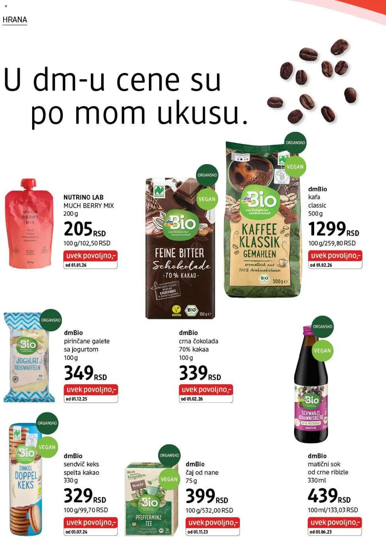 DM Drogerie katalog - važi od 01.02.2026 | Strana: 34 | Proizvode: Galete, Čokolada, Sok, Čaj