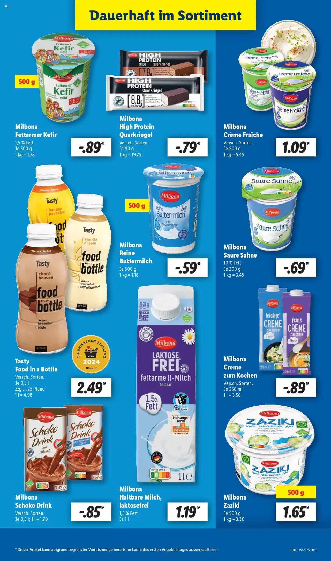 Lidl Prospekt Bestwig - gültig ab dem 25.08.2025 | Seite: 25 | Produkte: Kefir, Buttermilch, Creme, Sahne