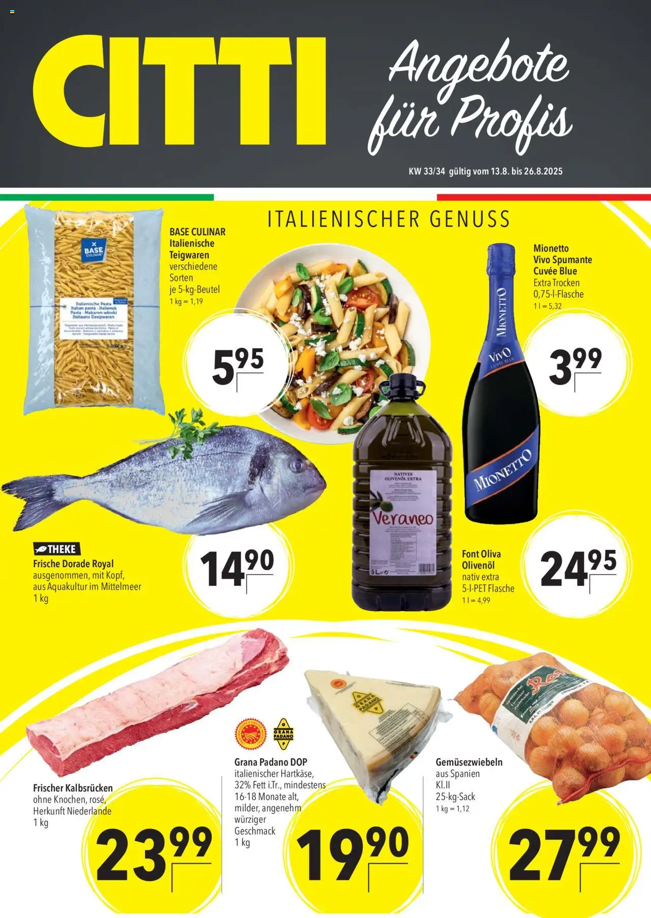 CITTI Markt - Aktuelle Angebote für Profis - gültig ab dem 13.08.2025 | Seite: 1 | Produkte: Vivo, Theke, Olivenol, Pasta