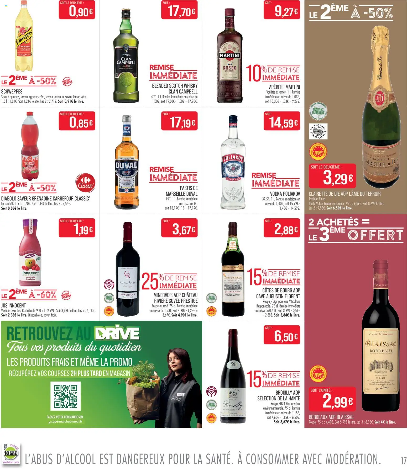 {H1} | Page: 17 | Produits: Vodka, Clairette de die, Jus, Vin