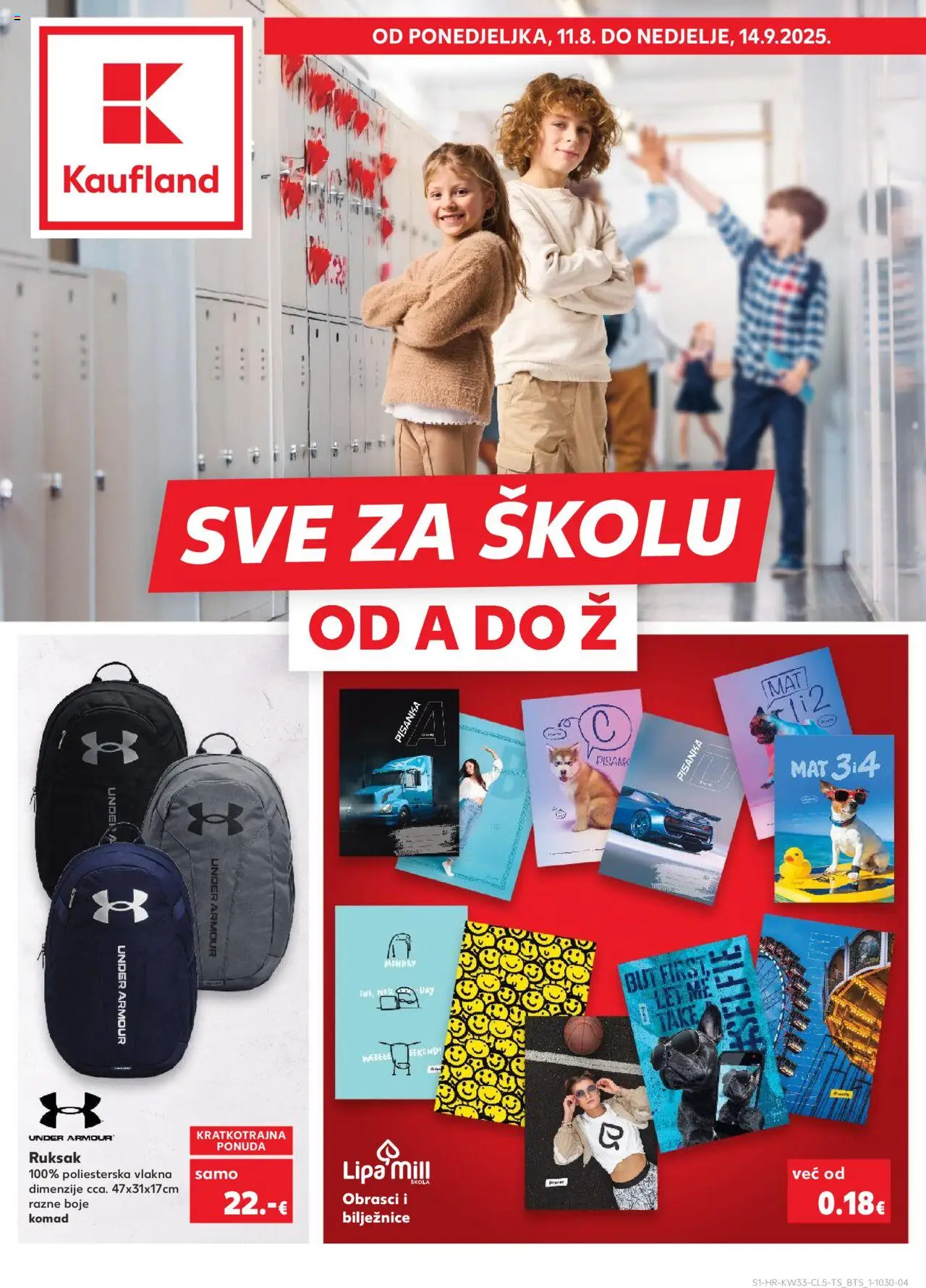 Kaufland HR akciós ujság - amely érvényes a következő dátumtól: 11.08.2025 | Oldal: 1 | Termékek: Under armour