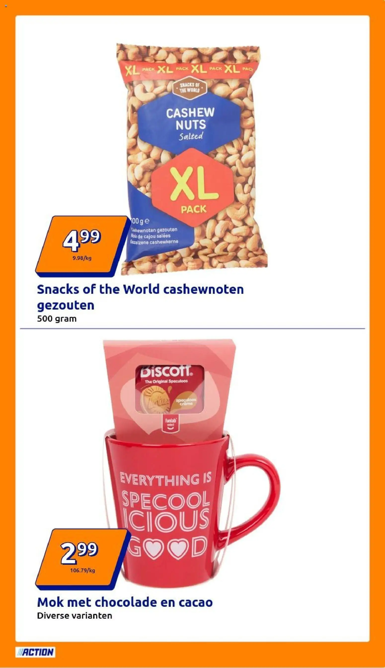 {H1} | Pagina: 23 | Producten: Cashewnoten, Snacks, Mok, Chocolade