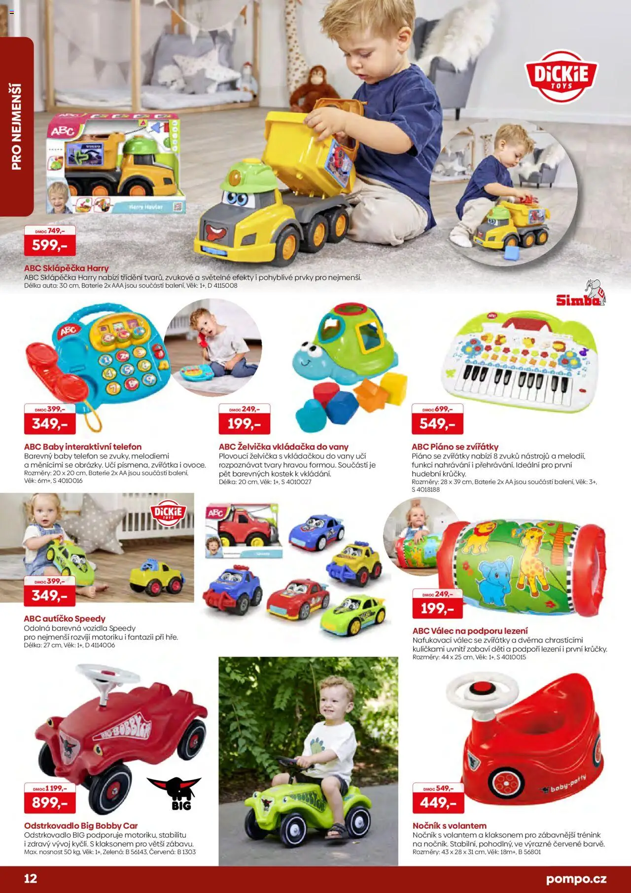 POMPO katalog Vánoce 2025 od 16.10.2025 | Strana: 12 | Produkty: Vkládačka, Telefon, Baterie, Nočník