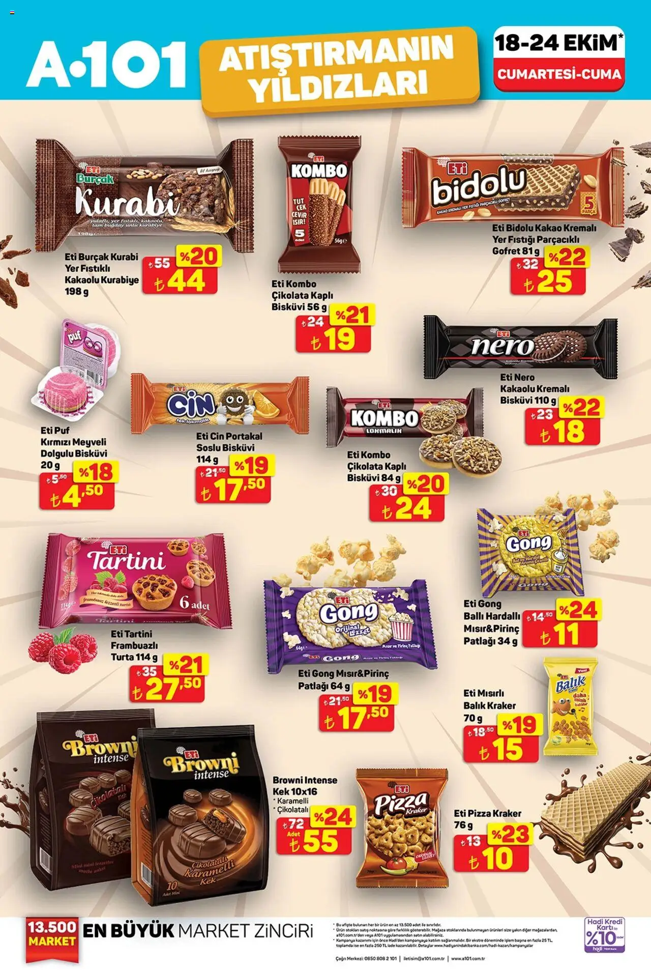 A101 Katalog - 18.10.2025 tarihinden itibaren geçerlidir | Sayfa: 6 | Ürünler: Gofret, Çikolata, Portakal, Cin