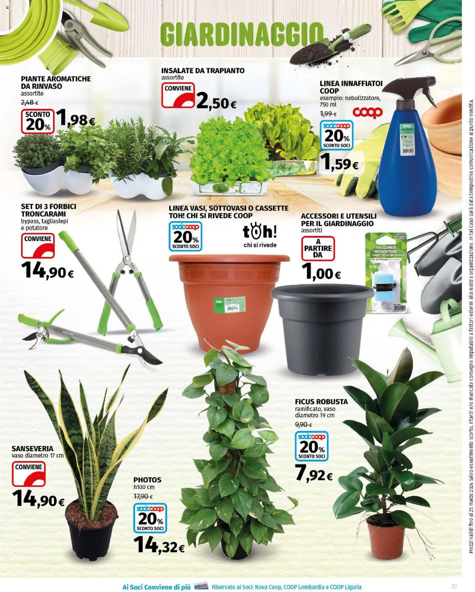 Volantino COOP del 05.03.2026 | Pagina: 27 | Prodotti: Tagliasiepi, Vaso