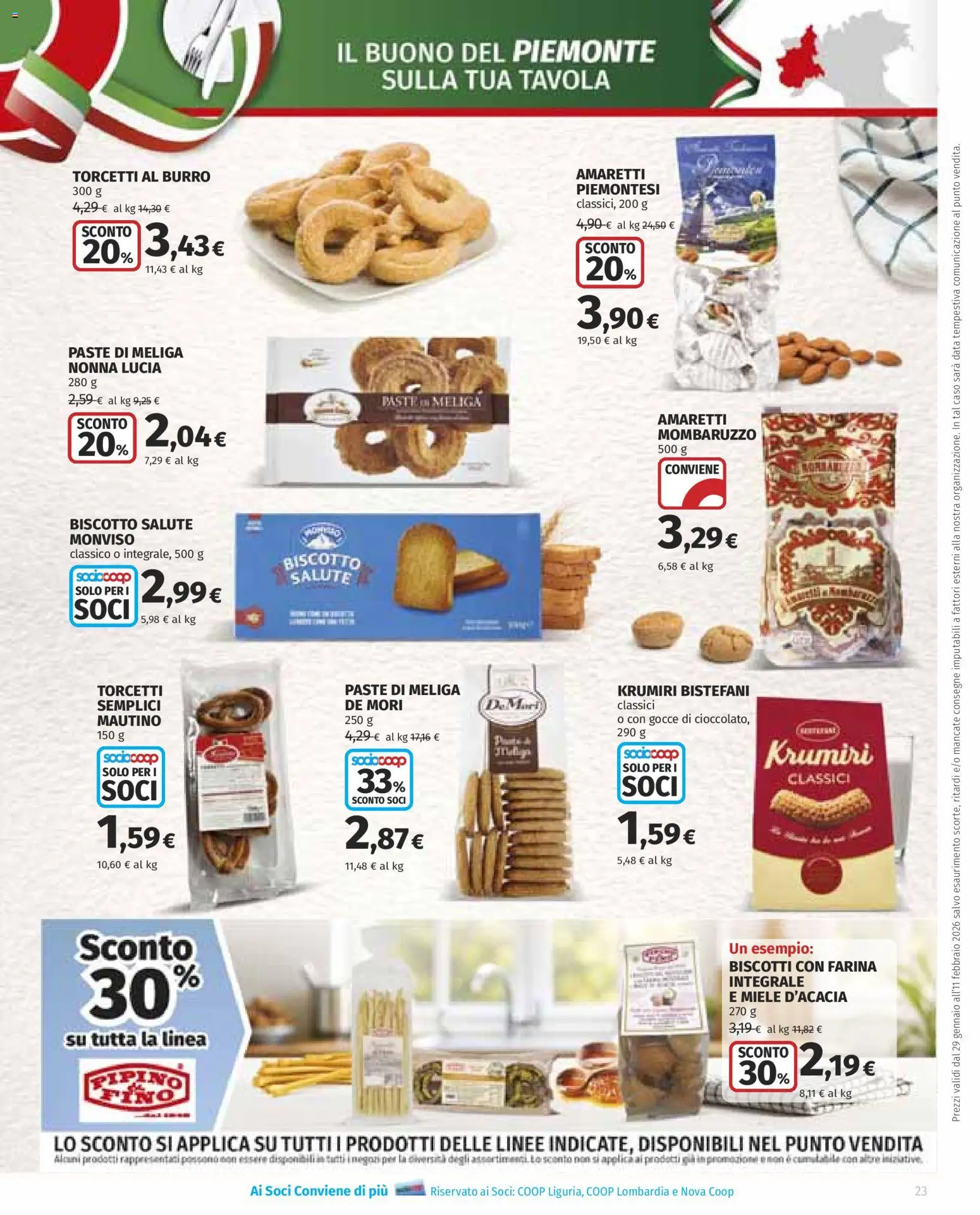 Volantino Ipercoop del 29.01.2026 | Pagina: 23 | Prodotti: Biscotti, Burro, Data, Miele
