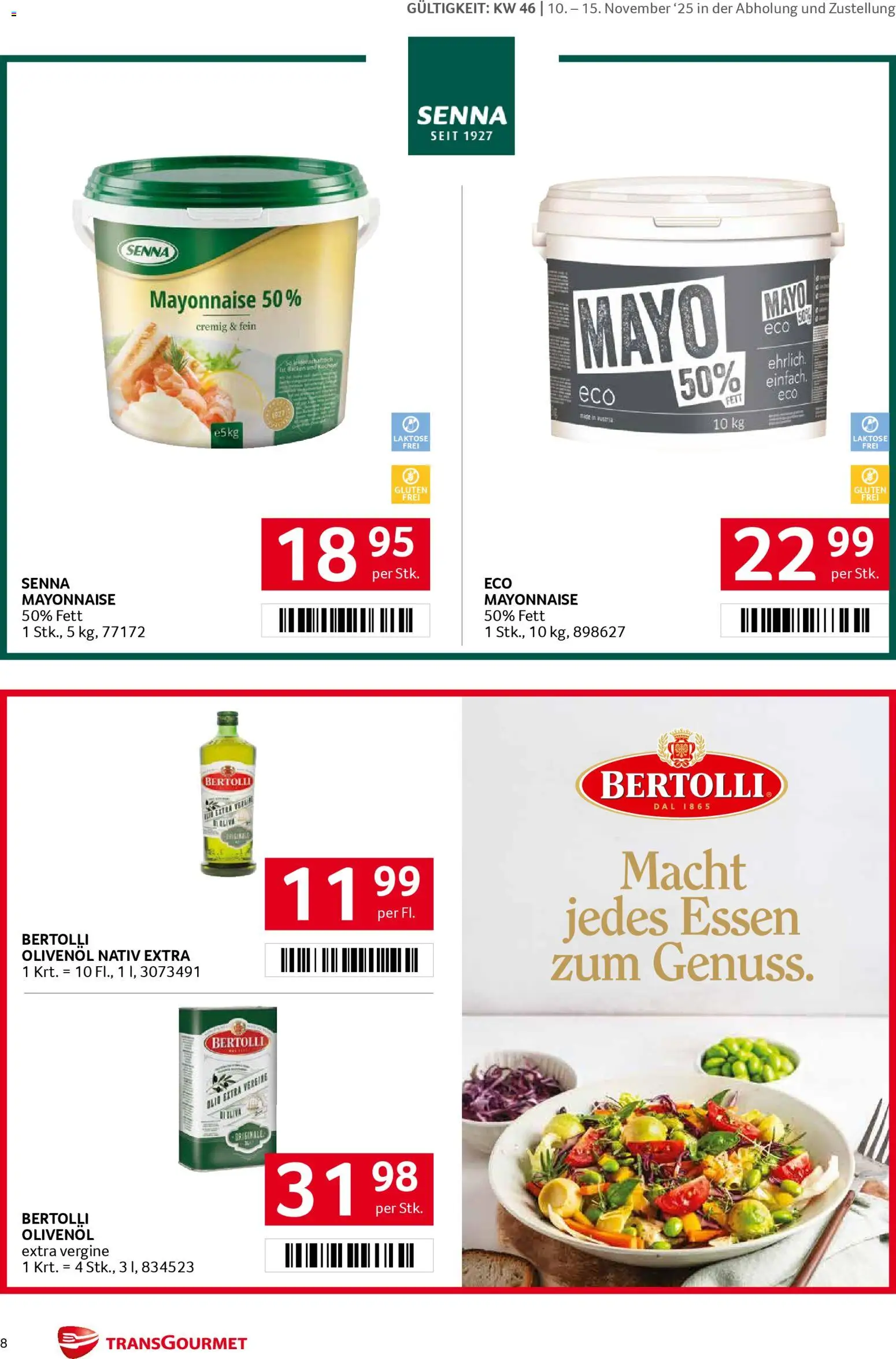 Transgourmet  Markenfestwoche gültig ab 10.11.2025 | Seite: 8 | Produkte: Mayonnaise