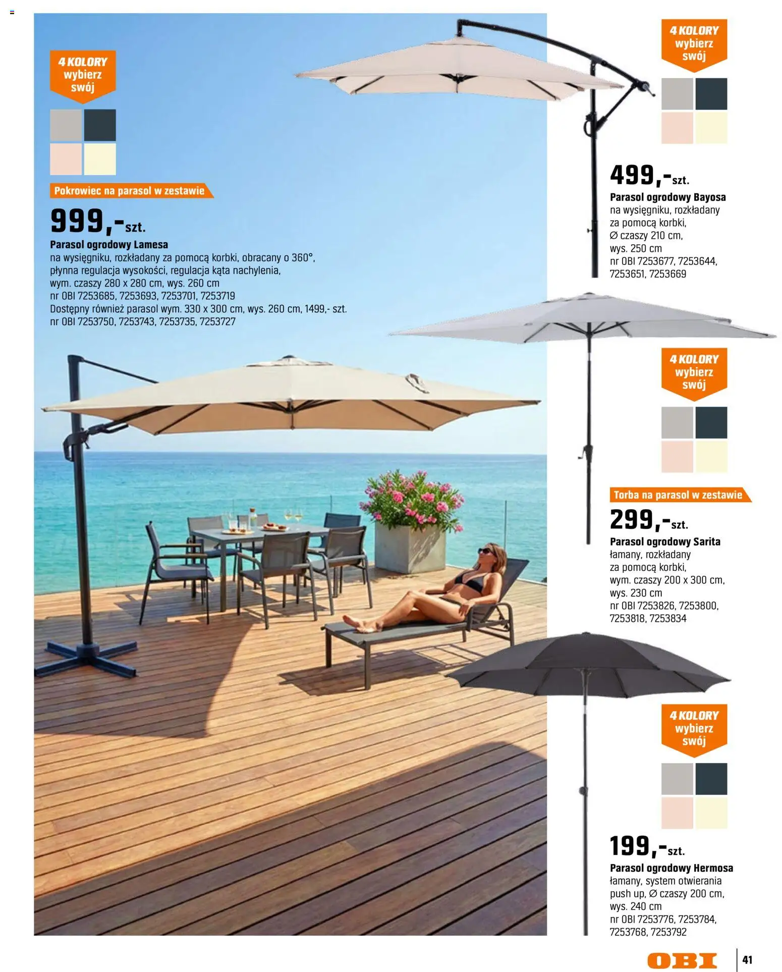 OBI gazetka - Ogród od 11.03.2026 | Strona: 41 | Produkty: Parasol, Torba