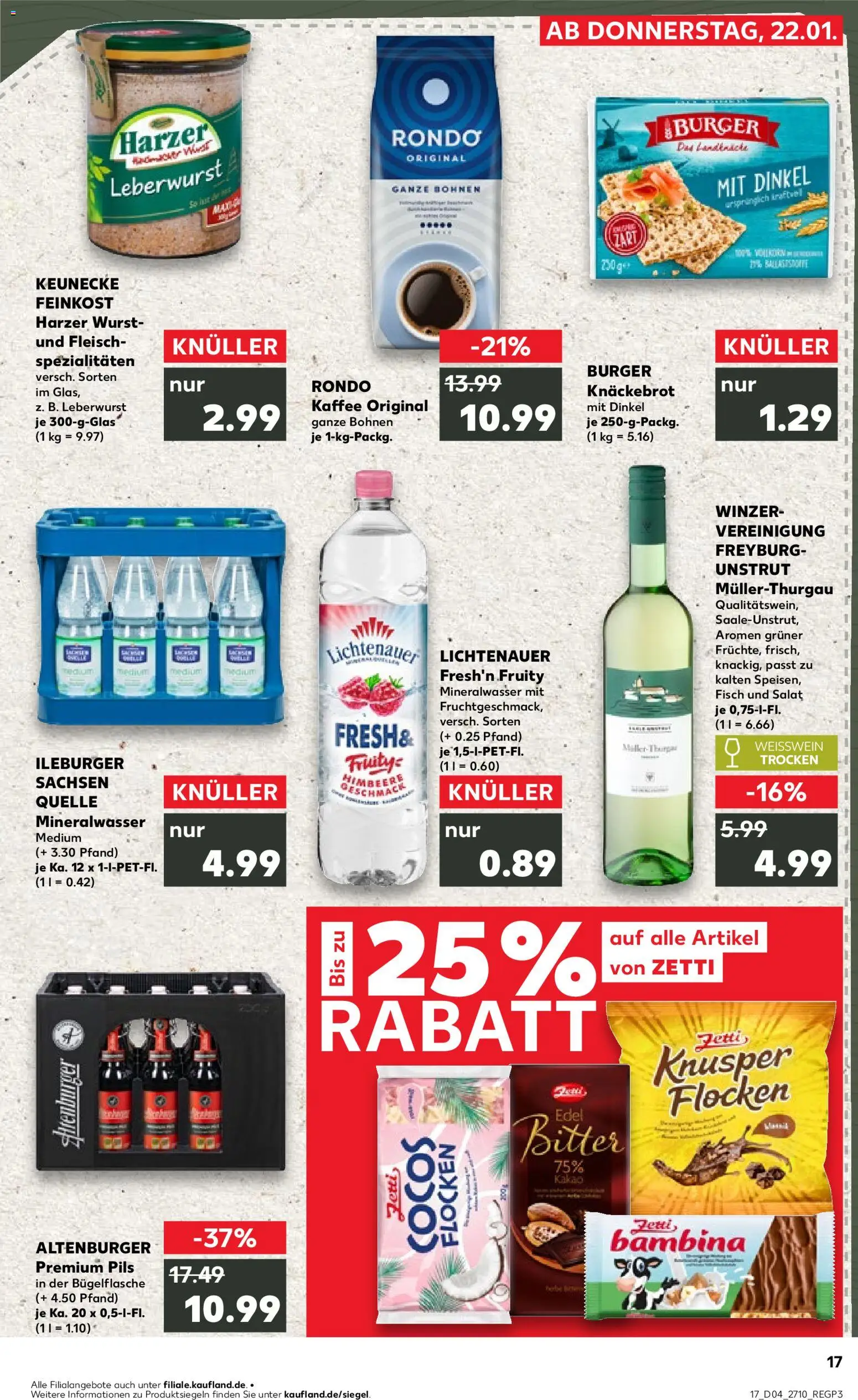 Kaufland prospekt Zeitz	 – gültig ab 22.01.2026 | Seite: 17 | Produkte: Himbeere, Fleisch, Flocken, Salat