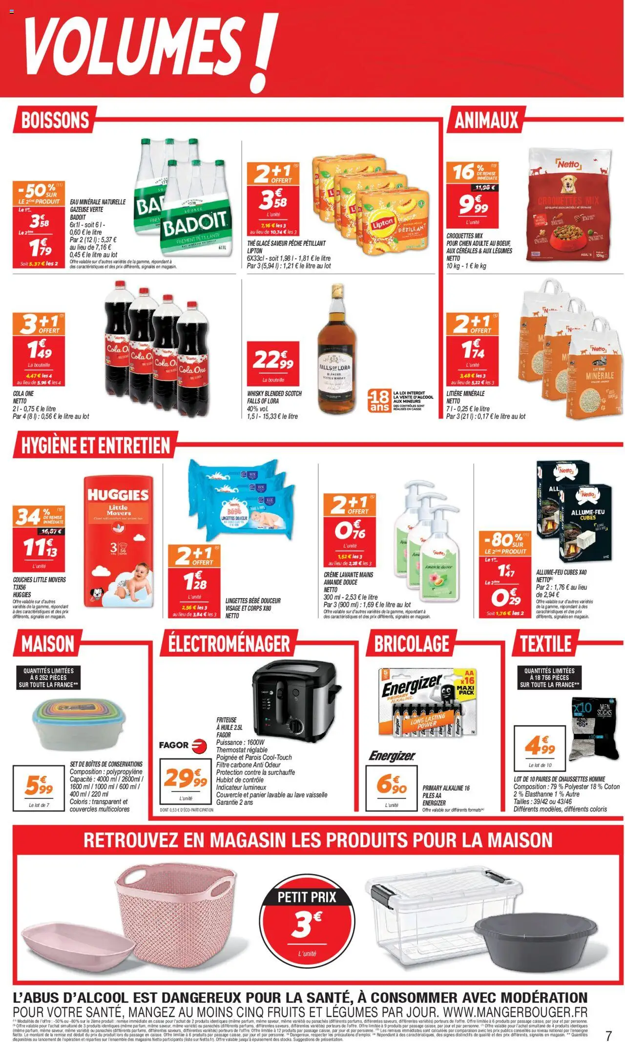 {H1} | Page: 7 | Produits: Couches, Eau minérale naturelle, Panier, Piles