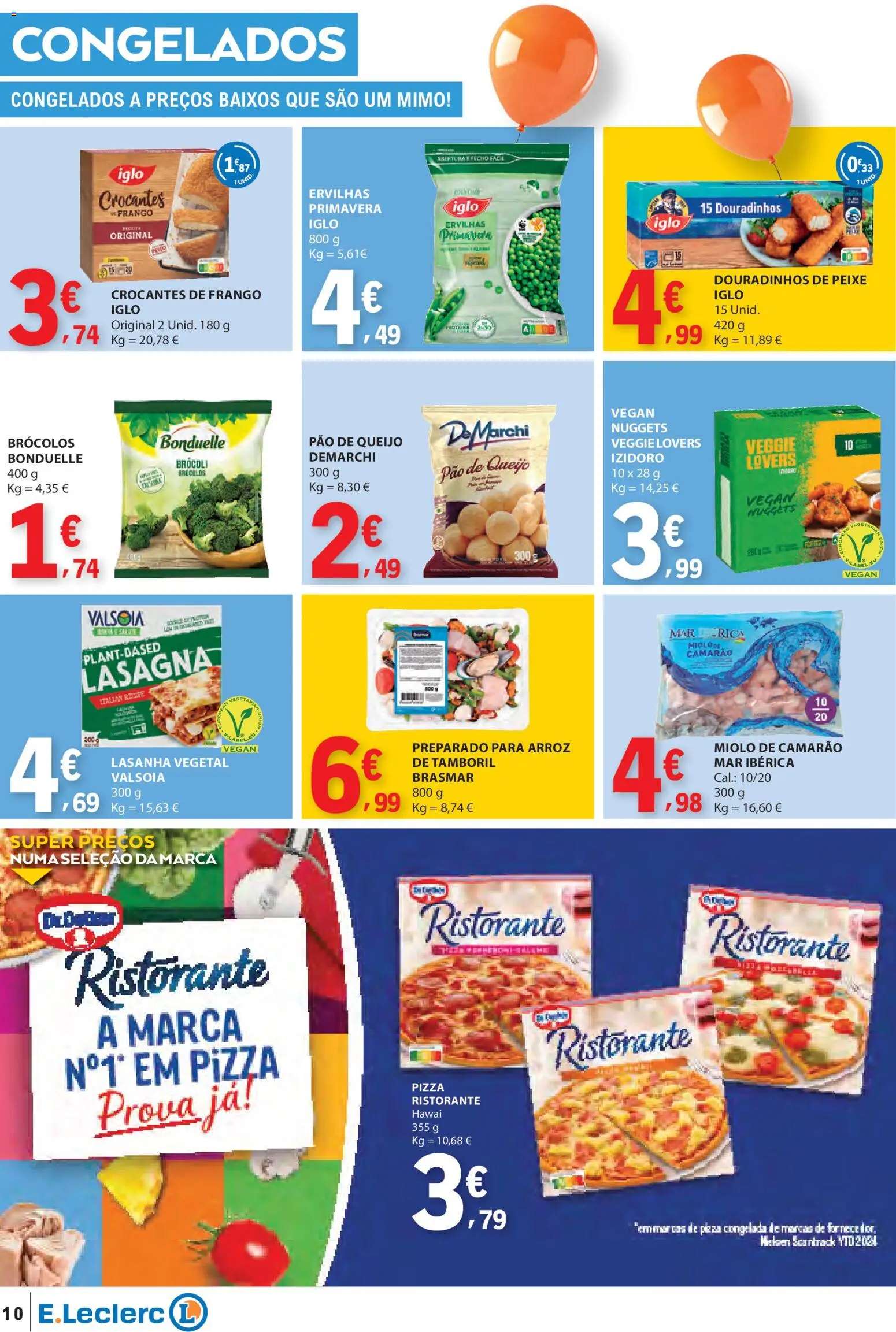 E.Leclerc folheto │ válido de 23.10.2025 | Página: 10 | Produtos: Frango, Pão de queijo, Queijo, Arroz