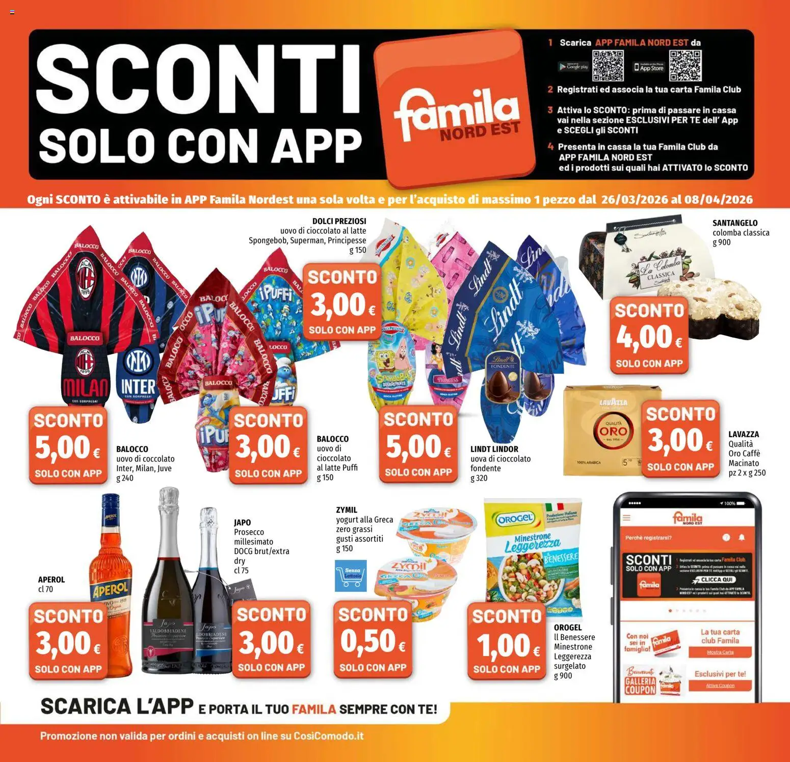 Volantino Famila del 26.03.2026 | Pagina: 15 | Prodotti: Yogurt, Cioccolato, Latte, Aperol
