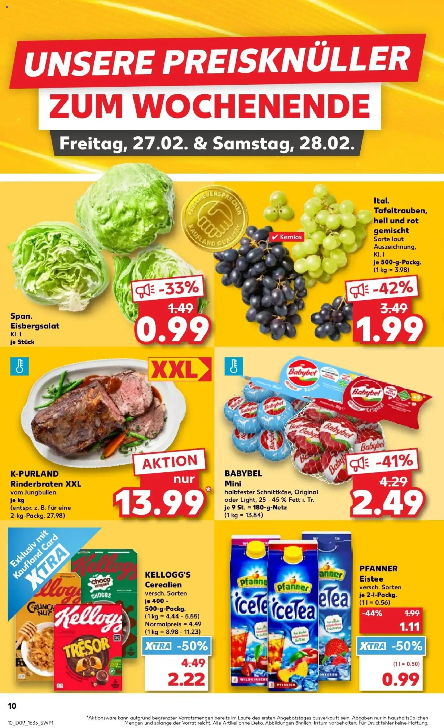 Kaufland prospekt Calw	 – gültig ab 26.02.2026 | Seite: 10 | Produkte: Rinderbraten, Kellogg's, Pfanner eistee, Pfirsich