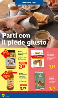 Anteprima del volantino Maribel Crema di arachidi 100% XXL, 500 g confezione Formato base 350 g valido a partire dal 17.11.2025 | Pagina: 31